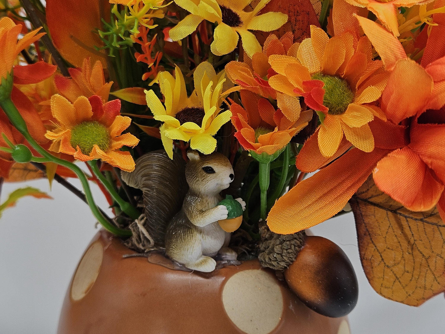Ceramic Mushroom Pots Filled with Sunflowers, Mums, Pumpkins, Other Fall/Autumn Decor, Pick From 2 Options, Home/Office Fall Decor or Gift