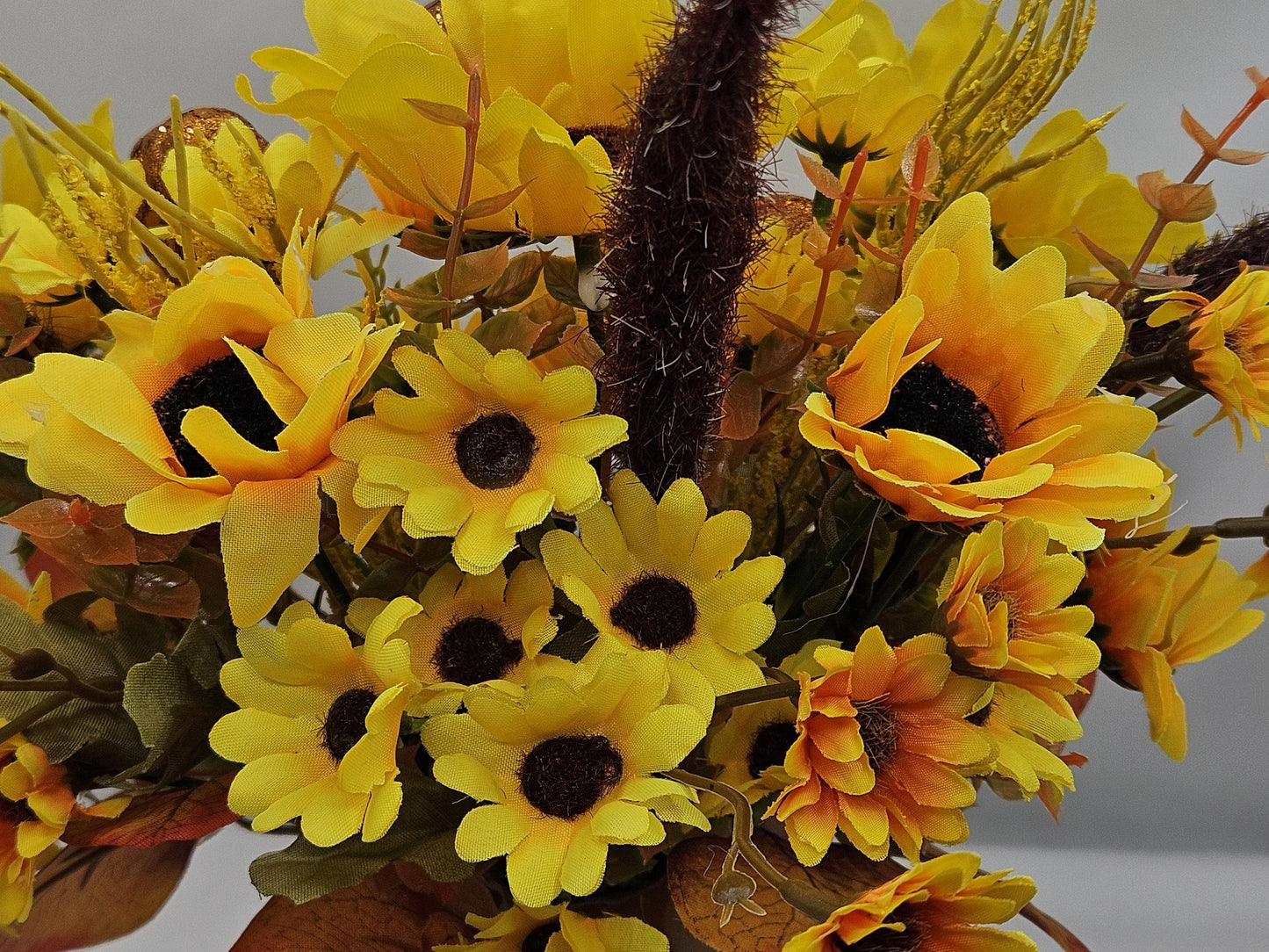 Ceramic Mushroom Pots Filled with Sunflowers, Mums, Pumpkins, Other Fall/Autumn Decor, Pick From 2 Options, Home/Office Fall Decor or Gift