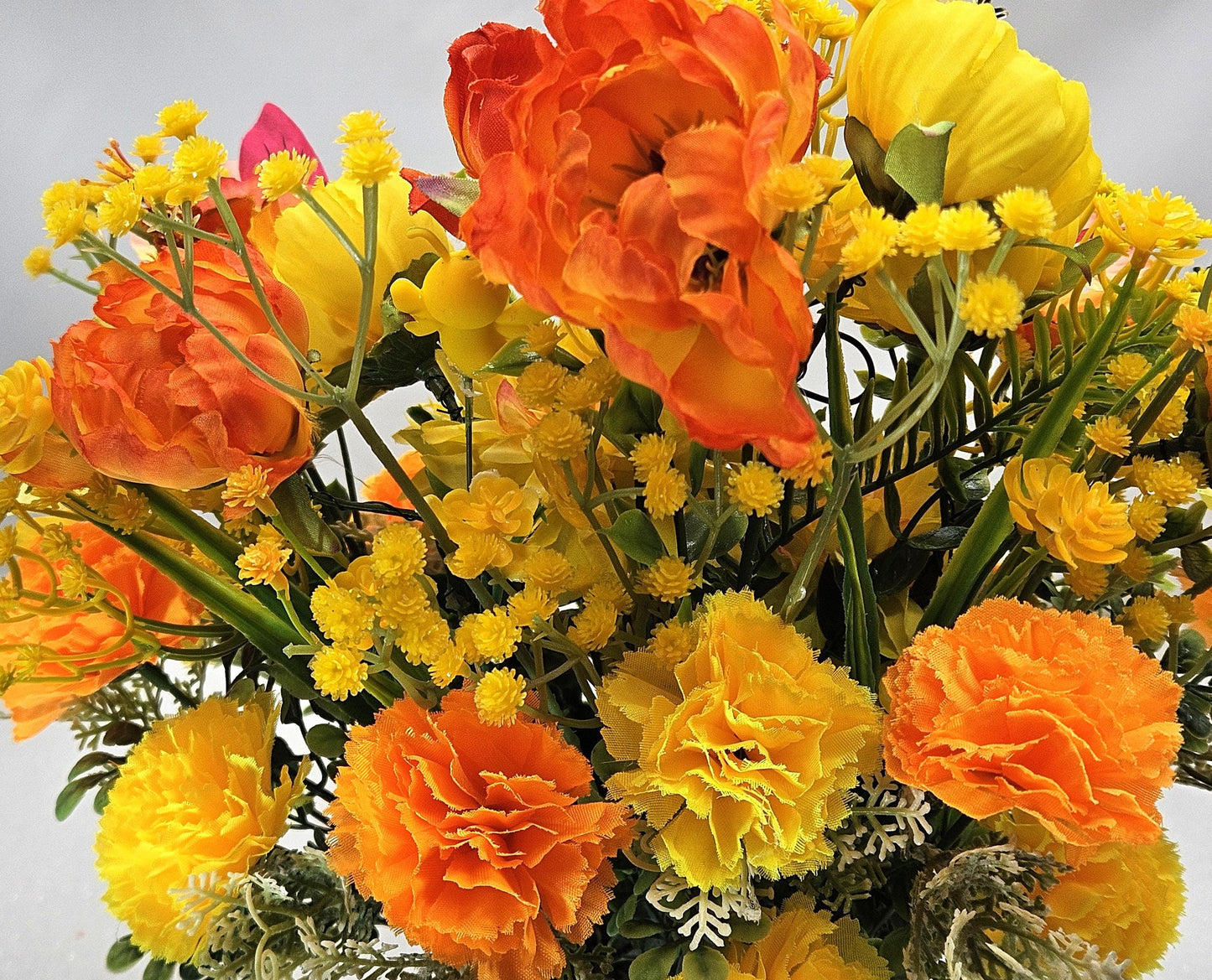 Bee Lover Floral Gifts, 2 Options, Various Cute Bees throughout Centerpieces Set in a Bee Deco Pot, Great Decor or Gift/Black/Yellow Florals