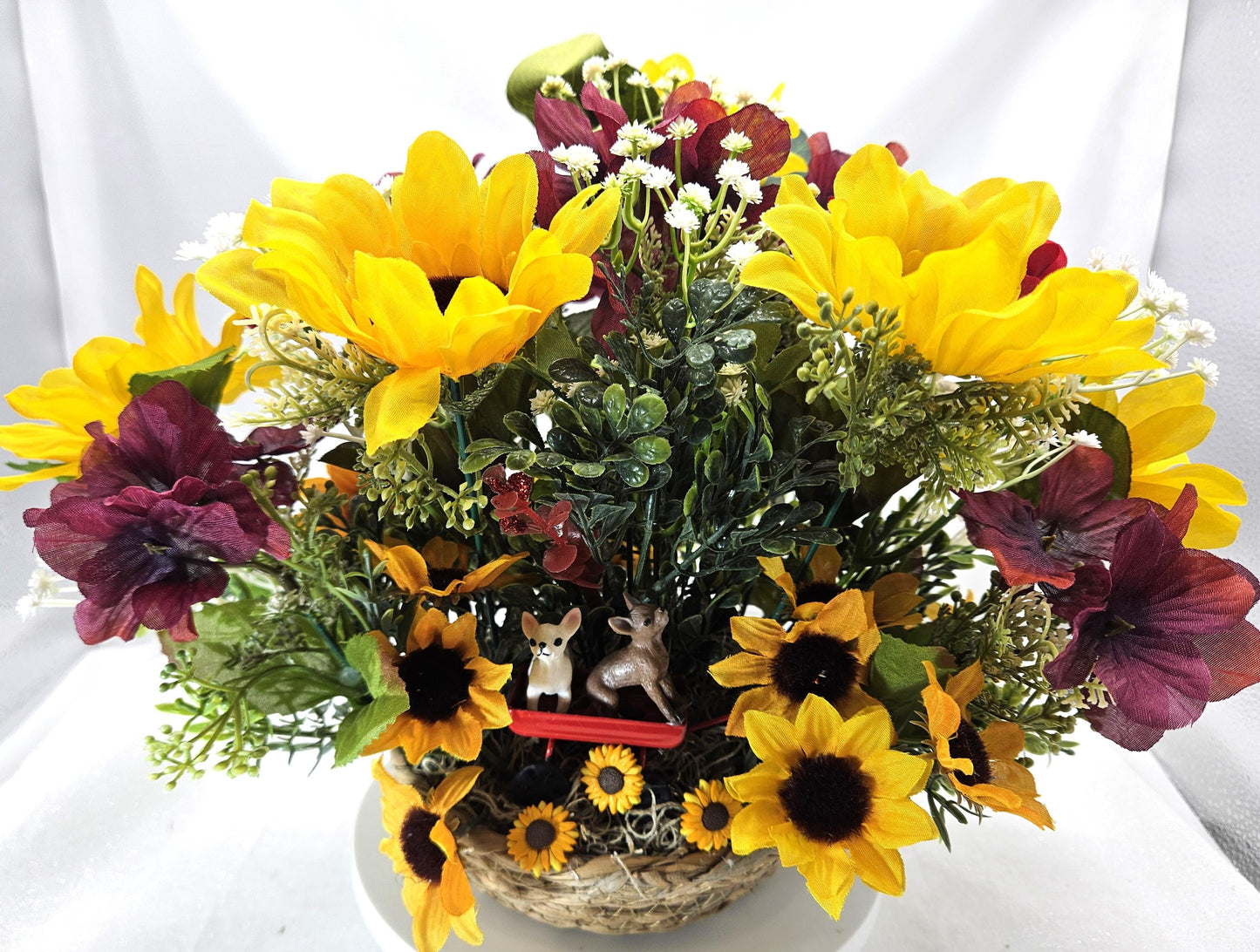 Dog Lover Gifts/Home Decor Ideas/I love my Chihuahua/Two Options to Choose From/2 Little Chis in a Red Wagon/Blk/Tan Acrylic Chi in Flowers