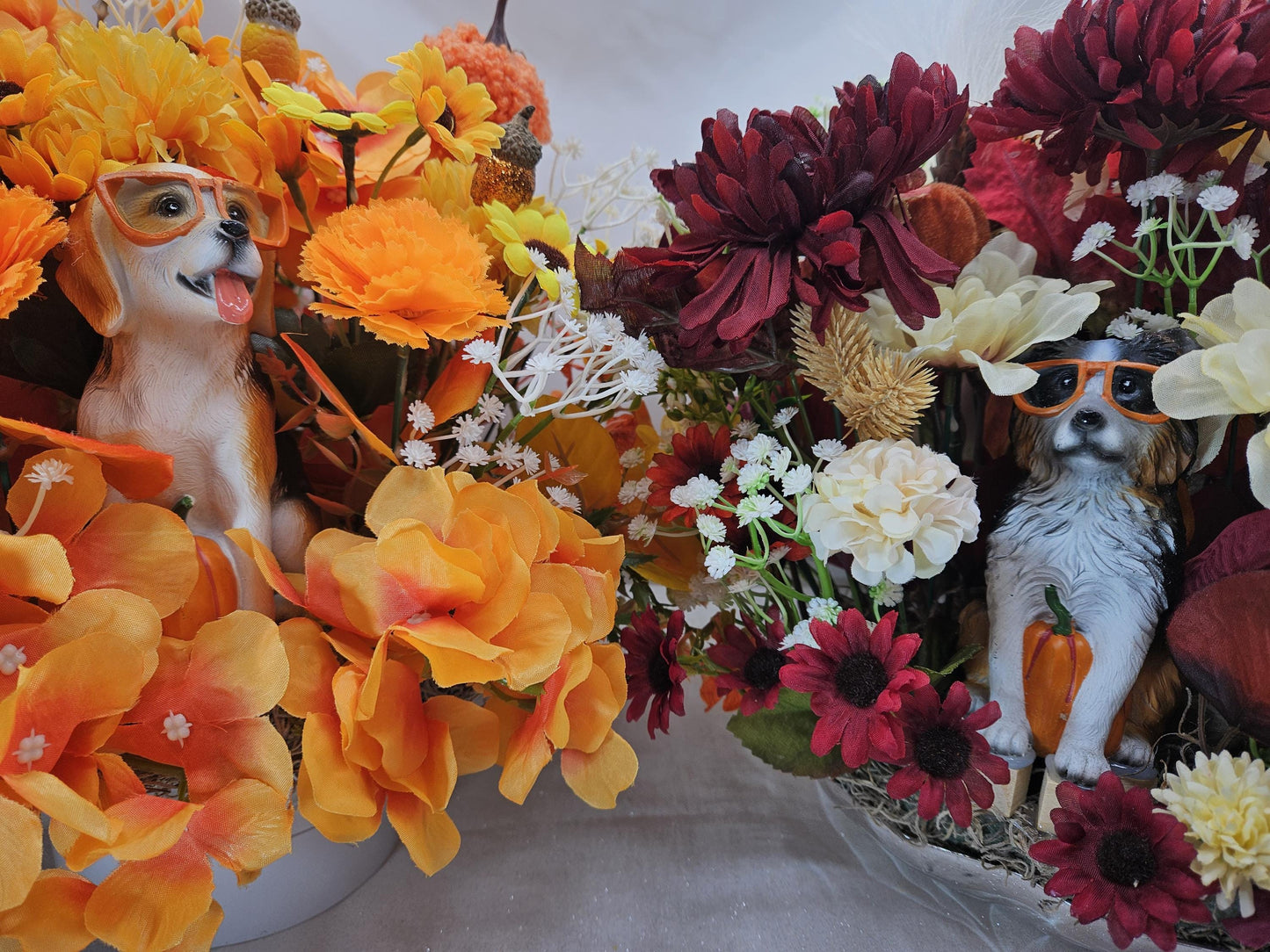 Dog in Pumpkin Centerpiece: Fall Floral Decor, Sunglasses Dogs