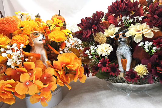 Dog in Pumpkin Centerpiece: Fall Floral Decor, Sunglasses Dogs